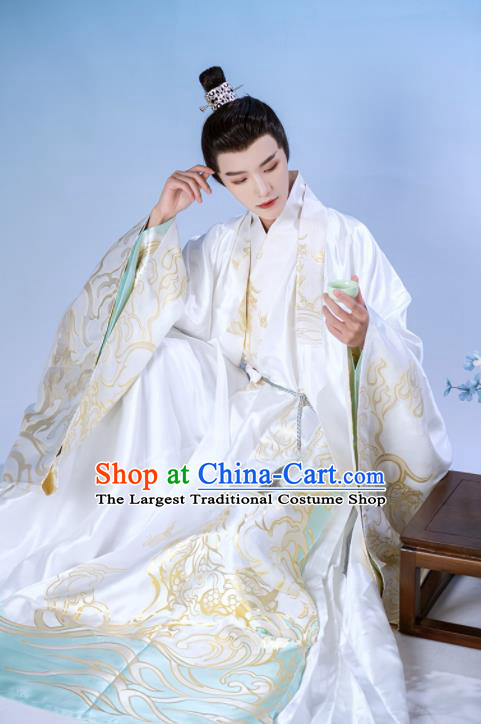 China Traditional Historical Garments Ancient Crown Prince Hanfu Robe Ming Dynasty Royal Emperor Clothing