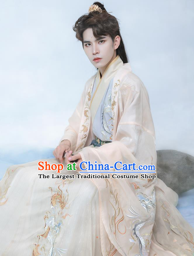China Jin Dynasty Royal Childe Embroidered Clothing Traditional Historical Garments Ancient Crown Prince Hanfu Robe Apparels