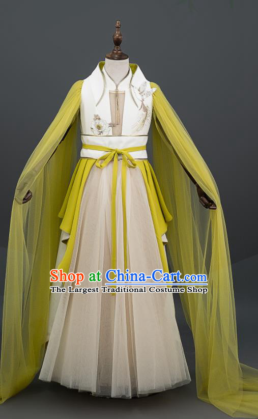 China Children Stage Show Clothing Classical Dance Dress Girl Chorus Garment Costumes Catwalks Fashion