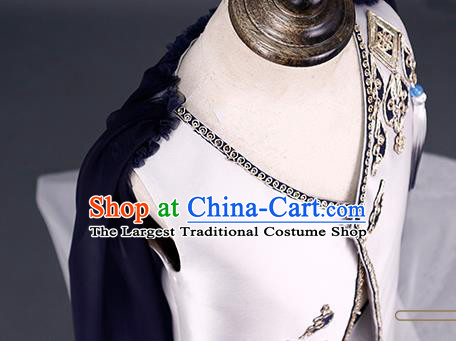Top China Children Swordsman Clothing Stage Performance Costumes Kid Knight Blue Uniforms Boys Catwalks Dance Wear
