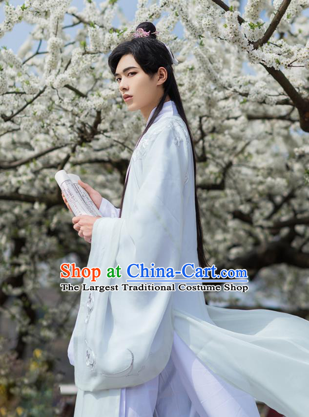 China Ancient Tang Dynasty Scholar Hanfu Clothing Traditional Male Historical Garment Costumes Full Set