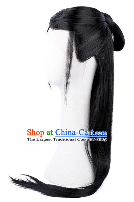 Handmade Chinese Song Dynasty Childe Wigs Ancient Swordsman Headwear Drama Word of Honor Zhou Zishu Wig Chignon