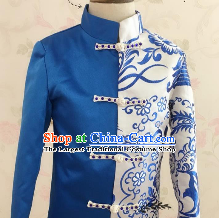 Chinese Tang Suit Uniforms Children Stage Show Mandarin Jacket Clothing Boys Cross Talk Performance Costumes