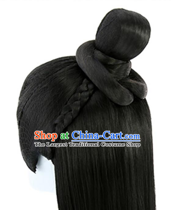 Handmade Chinese Tang Dynasty Royal Prince Wigs Ancient Childe Headwear Drama Qing Yu Nian Li Hongchen Chignon Headdress