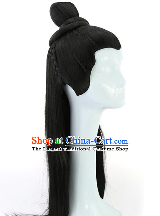 Handmade Chinese Tang Dynasty Royal Prince Wigs Ancient Childe Headwear Drama Qing Yu Nian Li Hongchen Chignon Headdress
