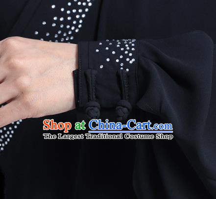 Professional Chinese Martial Arts Wushu Black Outfits Tai Chi Performance Costumes Kung Fu Competition Uniforms Tai Ji Clothing