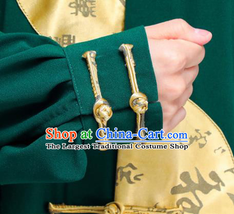 Professional Chinese Tai Chi Training Costumes Kung Fu Uniforms Tai Ji Sword Performance Clothing Martial Arts Green Outfits