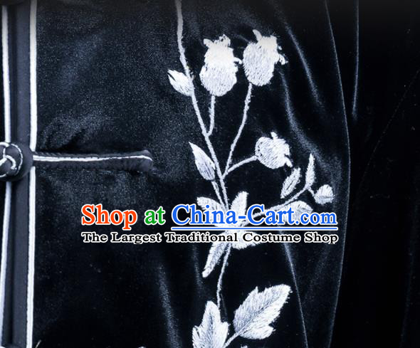 Professional Chinese Tai Ji Performance Costumes Tai Chi Training Black Pleuche Uniforms Kung Fu Outfits Martial Arts Clothing