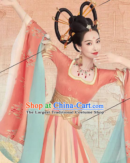 China Ancient Goddess Wigs Traditional Hanfu Hairpieces Tang Dynasty Palace Princess Wig Sheath