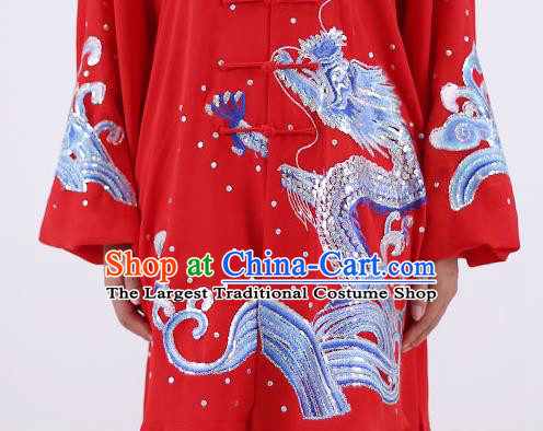China Wushu Group Competition Clothing Martial Arts Outfits Kung Fu Tai Ji Costumes Tai Chi Performance Red Uniforms