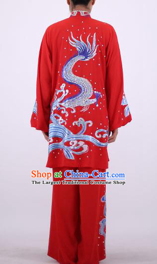 China Wushu Group Competition Clothing Martial Arts Outfits Kung Fu Tai Ji Costumes Tai Chi Performance Red Uniforms