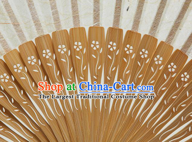 Handmade Chinese Printing Folding Fan Bamboo Fan Female Accordion Craft Fans
