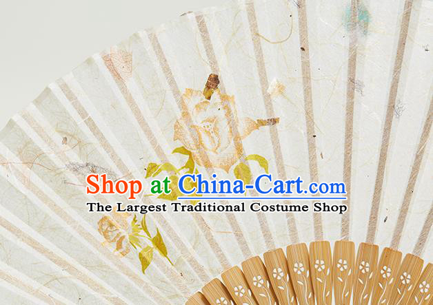 Handmade Chinese Printing Folding Fan Bamboo Fan Female Accordion Craft Fans