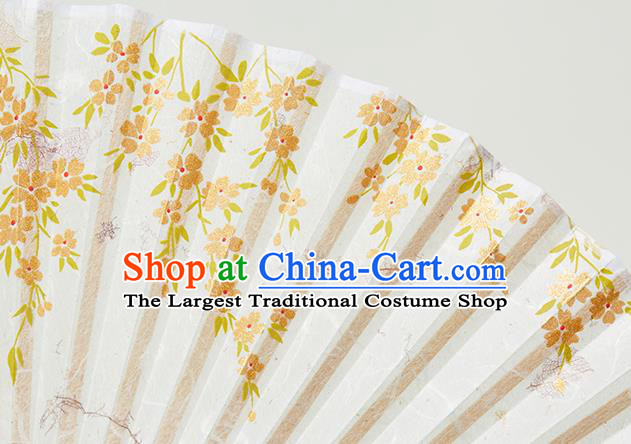Handmade Chinese Printing Folding Fan Bamboo Fan Female Accordion Craft Fans