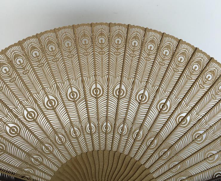 Handmade Chinese Sandalwood Fan Folding Fan Carving Peacock Feather Craft Accordion