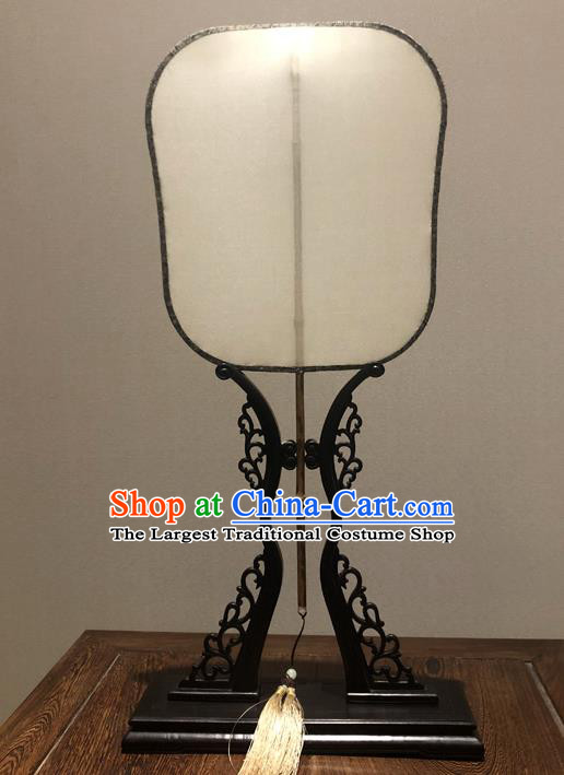 China Ancient Hanfu Princess Fans Traditional Song Dynasty White Silk Fan Vintage Palace Fan Handmade Court Fan