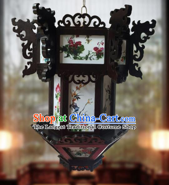 China Vintage Palace Lantern Traditional Light Lamp Handmade Wood Hanging Lantern Classical Pengaton Lanterns