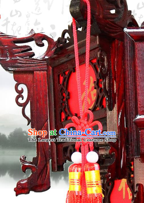 China Classical Lanterns Handmade Hexagon Palace Lantern Wood Lamp Traditional Red Hanging Lantern