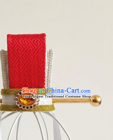 Handmade Chinese Ming Dynasty Taoist Hair Crown Ancient Prince Headwear Drama Traditional Hanfu Golden Hairpin Headpieces