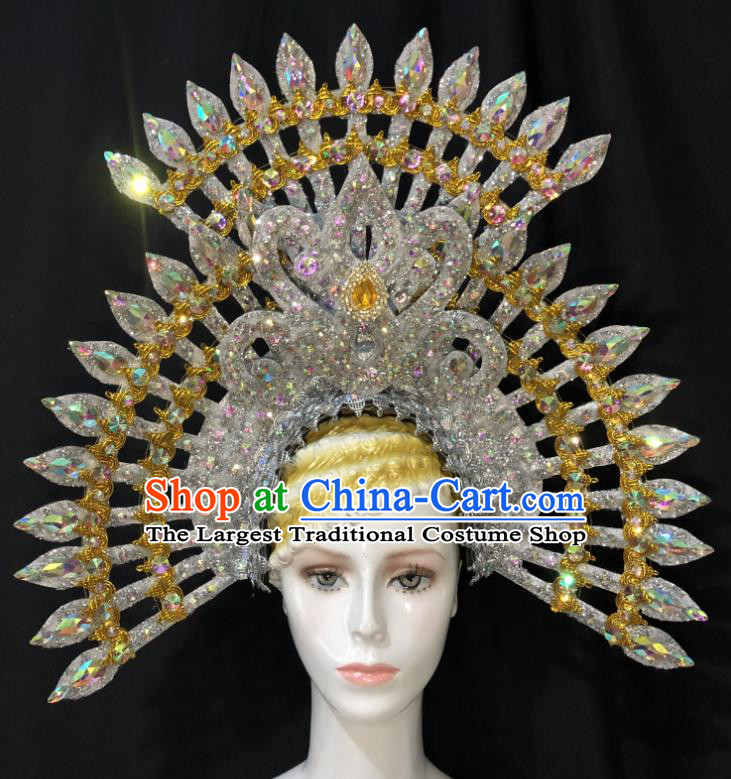 Handmade Easter Hair Accessories Halloween Cosplay Giant Hat Brazil Carnival Deluxe Headdress Samba Dance Royal Crown