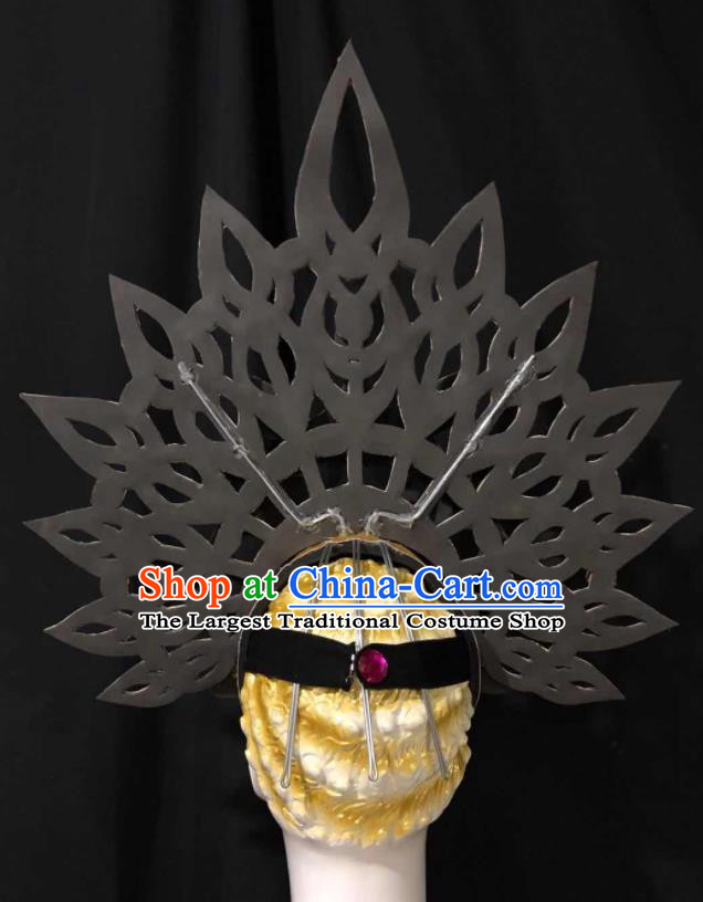Handmade Easter Parade Headpiece Halloween Cosplay Giant Royal Crown Brazil Carnival Headdress Samba Dance Deluxe Hair Accessories