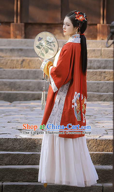 China Ancient Song Dynasty Young Woman Historical Clothing Traditional Hanfu Dress Garment Costumes
