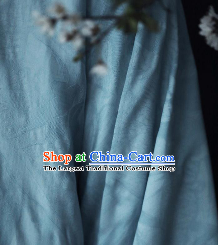 China Ancient Taoist Blue Hanfu Robe Traditional Ming Dynasty Male Scholar Historical Clothing