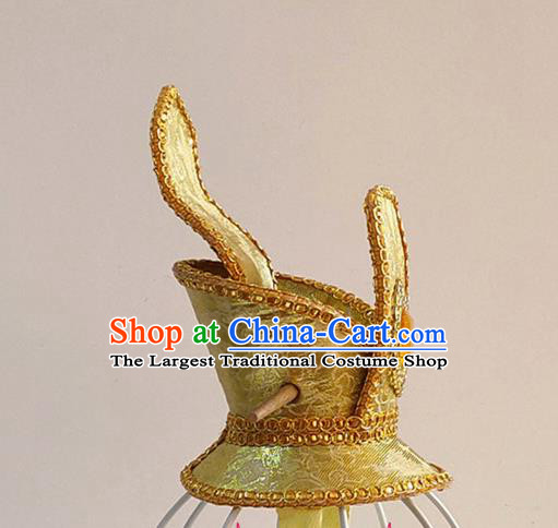 Handmade Chinese Tang Dynasty Noble Childe Hair Crown Ancient Prince Hairpin Headwear Drama Traditional Hanfu Golden Headpieces