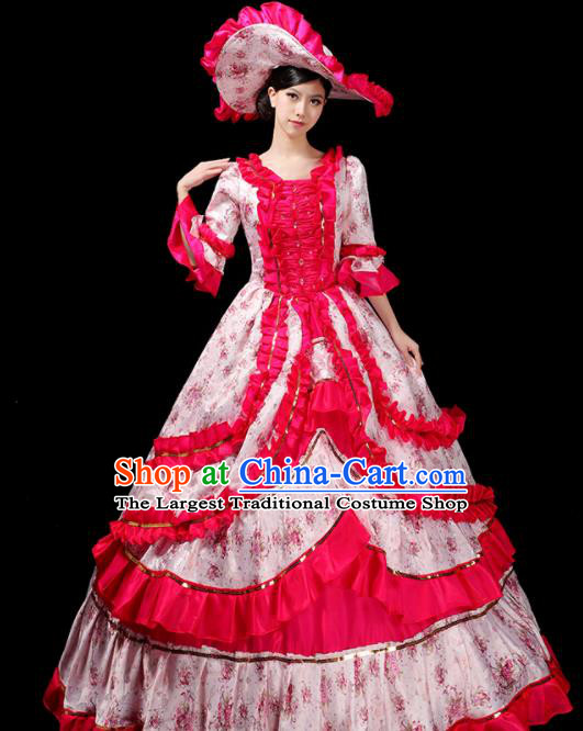 Custom European Vintage Full Dress Opera Performance Fashion Western Court Woman Dress Europe Catwalks Clothing