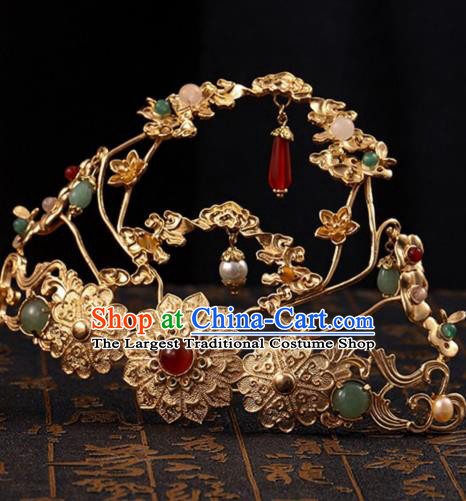 Chinese Classical Wedding Hair Crown Handmade Song Dynasty Headdress Traditional Hanfu Hair Accessories Ancient Princess Headpiece
