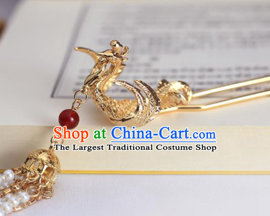 Chinese Ancient Princess Headpieces Classical Wedding Hairpins Handmade Ming Dynasty Golden Hair Sticks Traditional Hanfu Hair Accessories