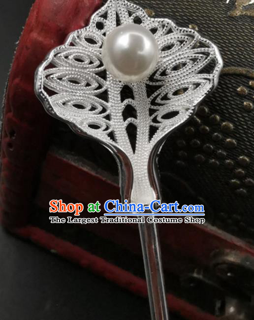 Chinese Traditional Hanfu Hair Accessories Ancient Princess Gilding Hairpin Classical Wedding Pearl Hair Stick Handmade Ming Dynasty Headpiece