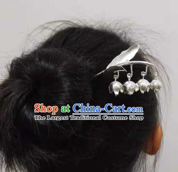 Chinese Classical Hair Stick Cheongsam Headpiece Traditional Hair Accessories Handmade Silver Convallaria Hairpin