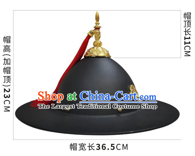 Chinese Traditional Fly Fish Cloth Headwear Ming Dynasty Imperial Guard Hat Ancient Swordsman Saucer Helmet