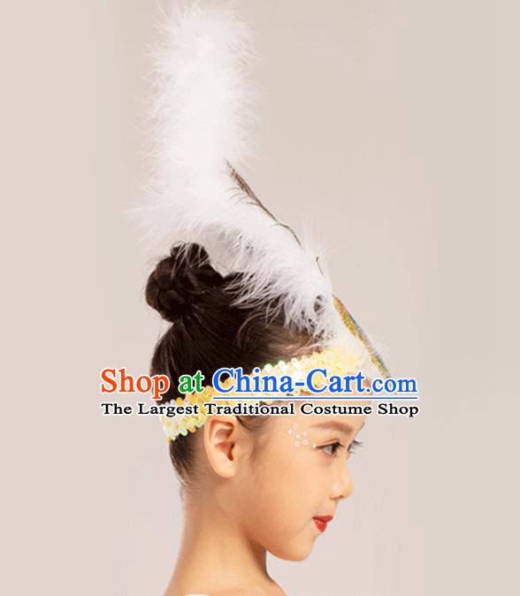Professional China Girl Peacock Dance Hair Crown Dai Nationality Dance Hair Accessories Yunnan Ethnic Dance Feather Headdress
