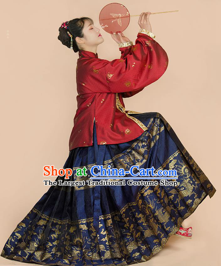 China Traditional Hanfu Garment Costumes Ancient Noble Woman Dresses Ming Dynasty Royal Princess Clothing