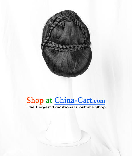 Chinese XiuHe Suit Wigs Ancient Bride Headdress Wedding Female Blunt Bangs Hairpieces