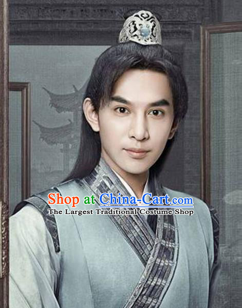 Chinese Traditional Cosplay Knight Headdress Ancient Young Swordsman Hairpieces Handmade Ming Dynasty Childe Wigs