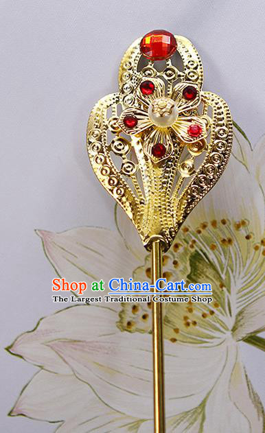 Chinese Ancient Empress Golden Hair Stick Tang Dynasty Court Woman Hairpin Traditional Hanfu Hair Accessories