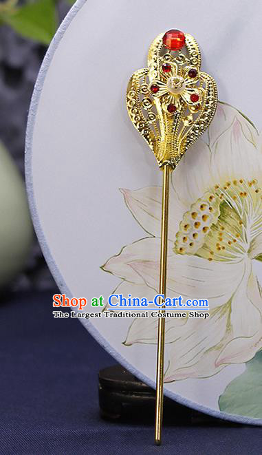 Chinese Ancient Empress Golden Hair Stick Tang Dynasty Court Woman Hairpin Traditional Hanfu Hair Accessories