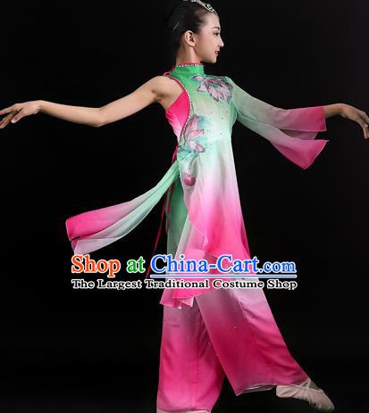 China Classical Dance Uniforms Children Lotus Dance Dress Girl Performance Clothing Umbrella Dance Garment