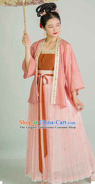 China Song Dynasty Young Woman Historical Clothing Traditional Hanfu Dress Ancient Civilian Female Garment Costumes Complete Set