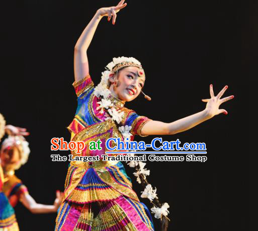 Chinese Uighur Minority Girl Dress Outfits Uyghur Nationality Folk Dance Clothing Xinjiang Ethnic Children Performance Garments