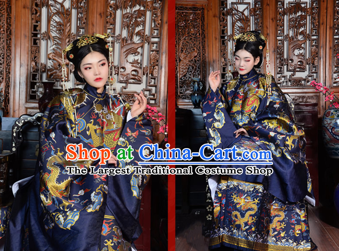 Top Chinese Ancient Imperial Queen Wedding Embroidered Garment Ming Dynasty Princess Garments for Women