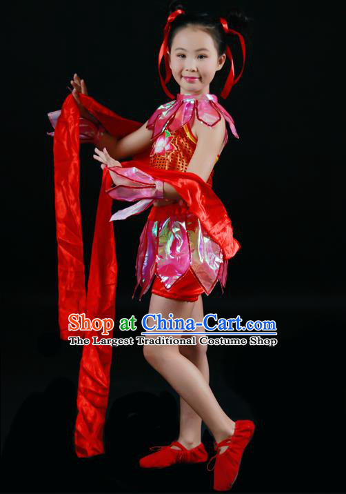 China Lotus Dance Outfits Children Classical Dance Costumes Stage Performance Dancewear Ne Zha Dance Clothing