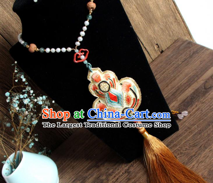 Handmade China Embroidered Gourd Necklet Classical Qipao Necklace Accessories