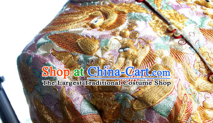 Chinese Traditional Wedding Garment Costumes Bride Xiuhe Suits Embroidered Phoenix Champagne Dress