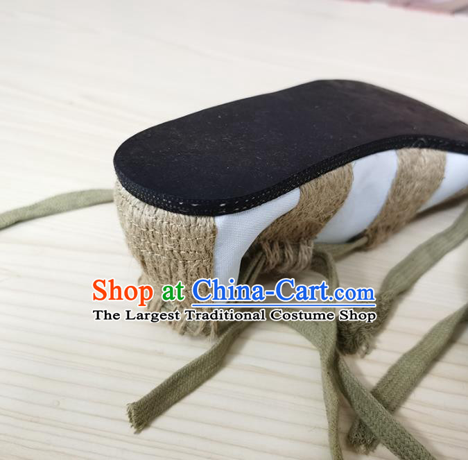 China Peking Opera Shoes Ancient Taoist Priest Shoes Beijing Opera Straw Shoes