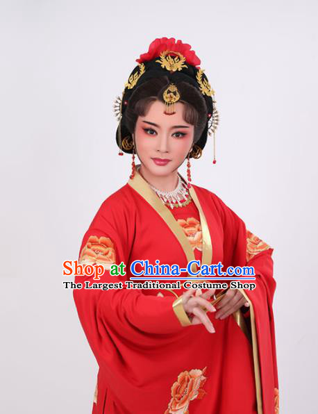 China Peking Opera Diva Clothing Ancient Empress Red Dress Huangmei Opera Court Beauty Garment Costume