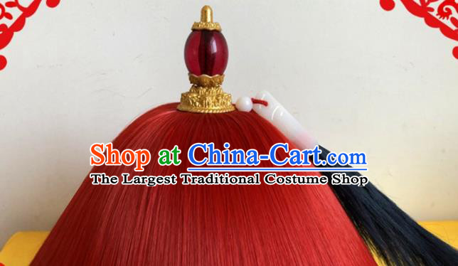 Chinese Qing Dynasty Imperial Bodyguard Hat Opera Royal Highness Headpiece Traditional Beijing Opera Soldier Headwear